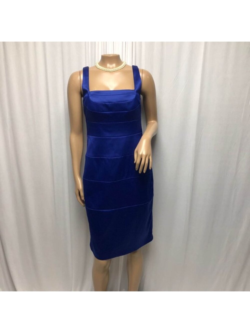 Sangria Signature Dress Womens Size 8 Blue Lined Satin Look Formal Evening NEW